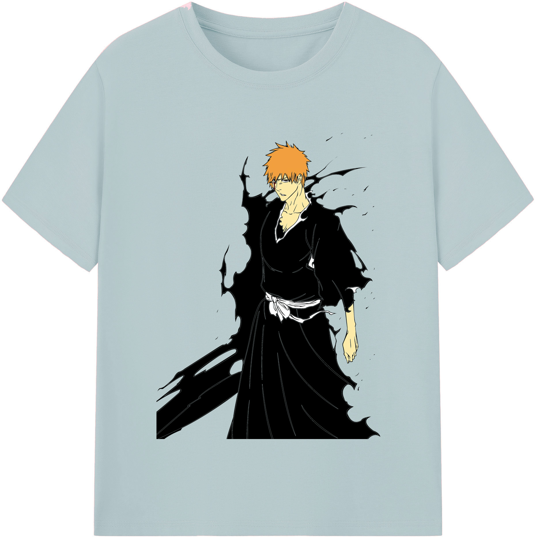 （画像用） ブリーチ 黒崎一護（くろさき いちご）BLEACH Kurosaki Ichigo 綿100％半袖Tシャツ（フロントプリント）